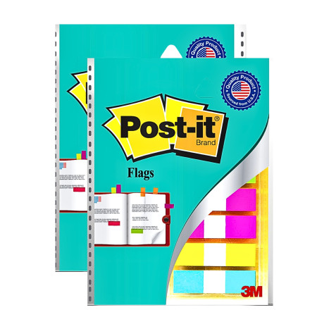 3M Post it Sticky Flags 12.5x43.7mm - Multicolour, 60 Sheets