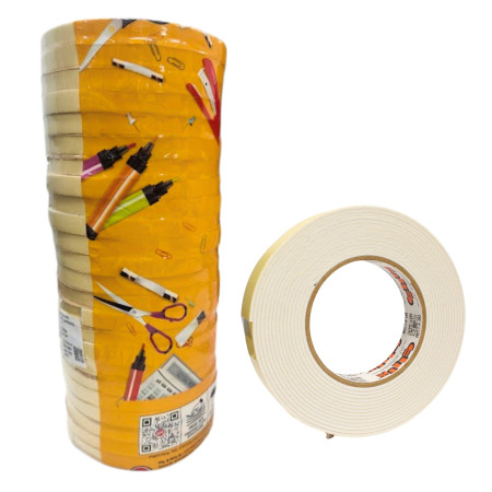 Cellux Double Sided Foam Tape Gold - 12mmX3mtr Tube Pack