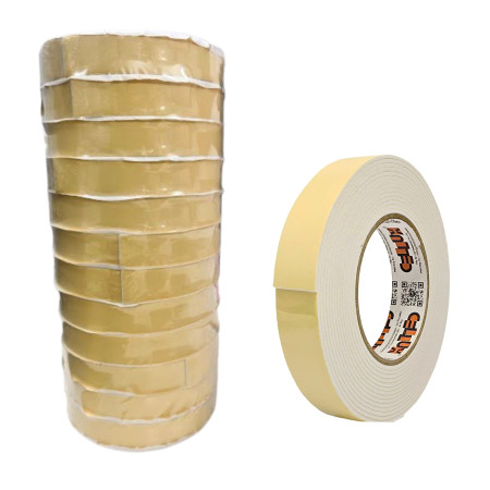 Cellux Double Sided Foam Tape Gold - 24mmX4mtr Tube Pack