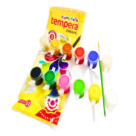 Pidilite Rangeela Tempera Colours (Free Brush) 36ml - 12 Shades