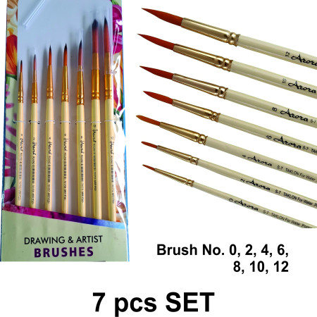 Artist Round Brush - 7 pcs set