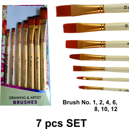 Artist Flat Brush - 7 pcs set