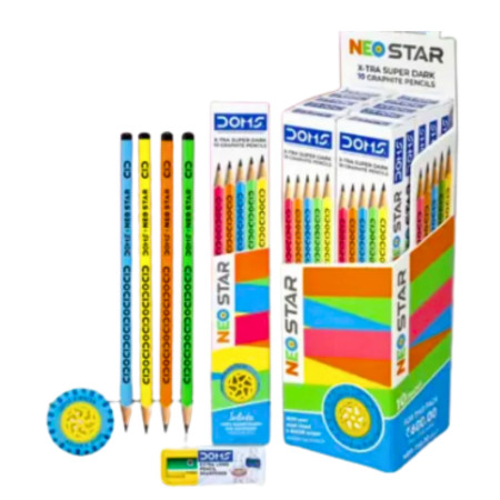 Doms Neo Star X-Tra Super Dark Pencil - Pack of 10 Pencils