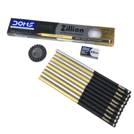 Doms Zillion X-Tra Super Dark Graphite Pencil - Pack of 10 Pencils