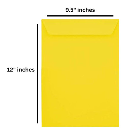 Taj Mahal Laminated Yellow Envelope (Non Tearable) 12"X9.5" inches