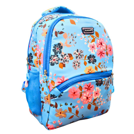 ⁠School Bag, 15 inches, Floral print (P176)